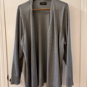 Lane Bryant Heather Gray Knit Open Front Cardigan
